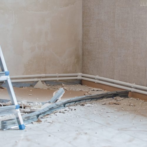 repair work in the house. reconstruction of old housing, preparation for renovation in the apartment